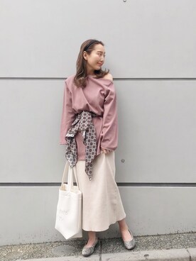 「サーマルスカート」｜nakao takakoさん（レディース・159cm）の春コーディネート