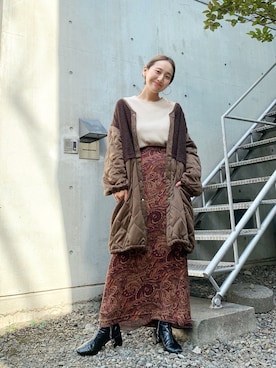 「ブラウスコーデ」｜「アイテム（その他アウター）」を使った、nakao takakoさん（レディース・159cm）の秋コーディネート