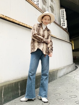「蛇柄」｜nakao takakoさん（レディース・159cm）の秋コーディネート