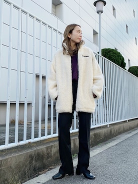 「Kastane（カスタネ）のアイテム（ブルゾン）」を使った、nakao takakoさん（レディース・159cm）の冬コーディネート