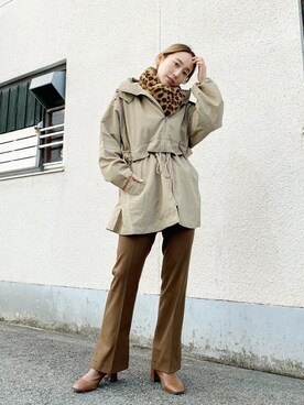 「Kastane（カスタネ）のレーヨンスラックスパンツ３（スラックス）」を使った、nakao takakoさん（レディース・159cm）の冬コーディネート