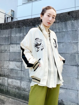 「Kastane（カスタネ）のアイテム（ブルゾン）」を使った、nakao takakoさん（レディース・159cm）の冬コーディネート