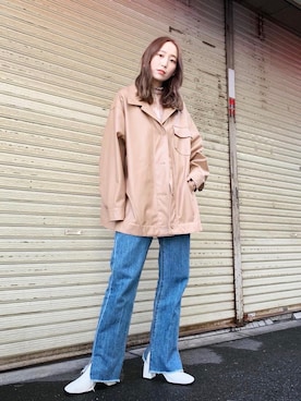 「Kastane」｜「アイテム（カバーオール）」を使った、nakao takakoさん（レディース・159cm）の冬コーディネート