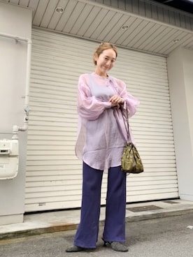 「チャイナシャツ」｜nakao takakoさん（レディース・159cm）の春コーディネート