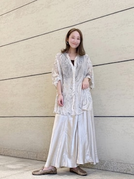 「白コーデ」｜nakao takakoさん（レディース・159cm）の春コーディネート