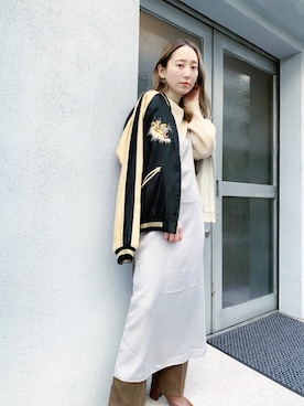 「Kastane（カスタネ）のアイテム（ブルゾン）」を使った、nakao takakoさん（レディース・159cm）の冬コーディネート