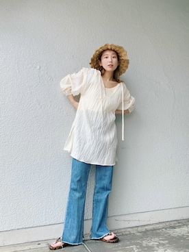 「Kastane（カスタネ）のアイテム（ハット）」を使った、nakao takakoさん（レディース・159cm）の春コーディネート