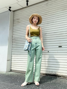 「Kastane（カスタネ）のアイテム（ハット）」を使った、nakao takakoさん（レディース・159cm）の夏コーディネート