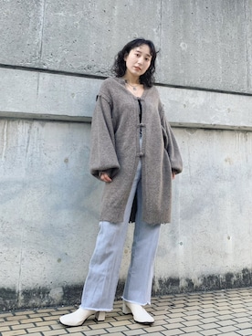 「ロングニット」｜nakao takakoさん（レディース・159cm）の冬コーディネート