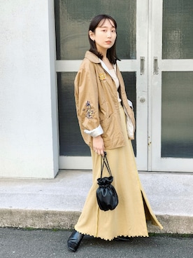 「東洋エンタープライズ（トーヨーエンタープライズ）のアイテム（ジャケット/アウター）」を使った、nakao takakoさん（レディース・159cm）の春コーディネート