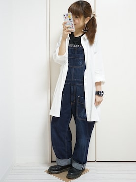 「Ne-net（ネネット）のアイテム（サロペット/オーバーオール）」を使った、nao_mamekoさん（レディース・152cm）の春コーディネート