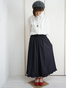 「CECIL McBEE（セシルマクビー）のアイテム（ハンチング/ベレー帽）」を使った、nao_mamekoさん（レディース・152cm）の秋コーディネート