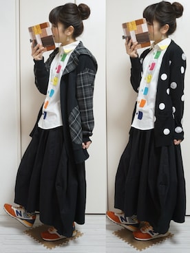 「NIRAME.CO（ニラメッコ）のアイテム」を使った、nao_mamekoさん（レディース・152cm）の春コーディネート