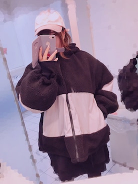 「BUBBLES（バブルス）のアイテム（帽子）」を使った、茅ヶ崎さん（レディース・152cm）の冬コーディネート