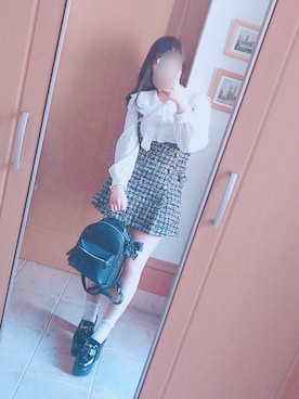 「量産型ヲタク」｜「アイテム（ジャンパースカート）」を使った、茅ヶ崎さん（レディース・161cm）の冬コーディネート