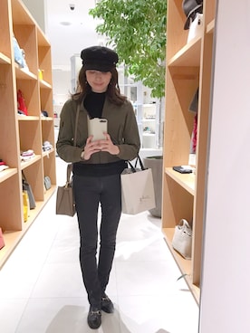 「シック」｜「アイテム（MA-1）」を使った、minriさん（レディース・162cm）の秋コーディネート