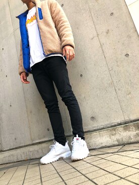 「MONO-MART（モノマート）のアイテム（その他アウター）」を使った、ta!gaさん（メンズ・181cm）の冬コーディネート