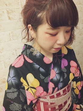 「アイテム（ピアス（片耳用）、イエロー系）」を使った、まりっぺさん（レディース・152cm）の夏コーディネート