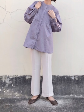 「LOWRYS FARM（ローリーズファーム）のセンタープレスカラーフレアパンツ　870189（その他パンツ）」を使った、Sze1777さん（レディース・162cm）の秋コーディネート