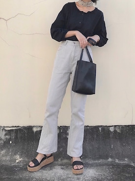 「one after another NICE CLAUP（ワンアフターアナザーナイスクラップ）のアイテム（財布/小物）」を使った、Sze1777さん（レディース・162cm）の冬コーディネート