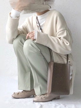 「one after another NICE CLAUP（ワンアフターアナザーナイスクラップ）のアイテム（バレエシューズ、ゴールド系）」を使った、Sze1777さん（レディース・162cm）の春コーディネート
