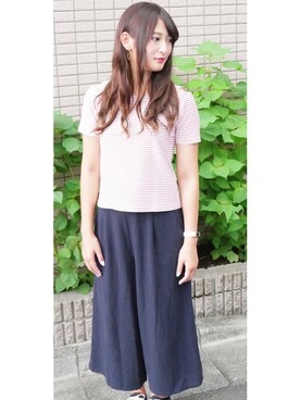 「ペット」｜「アイテム（サロペット/オーバーオール）」を使った、しおりさん（レディース・164cm）の夏コーディネート
