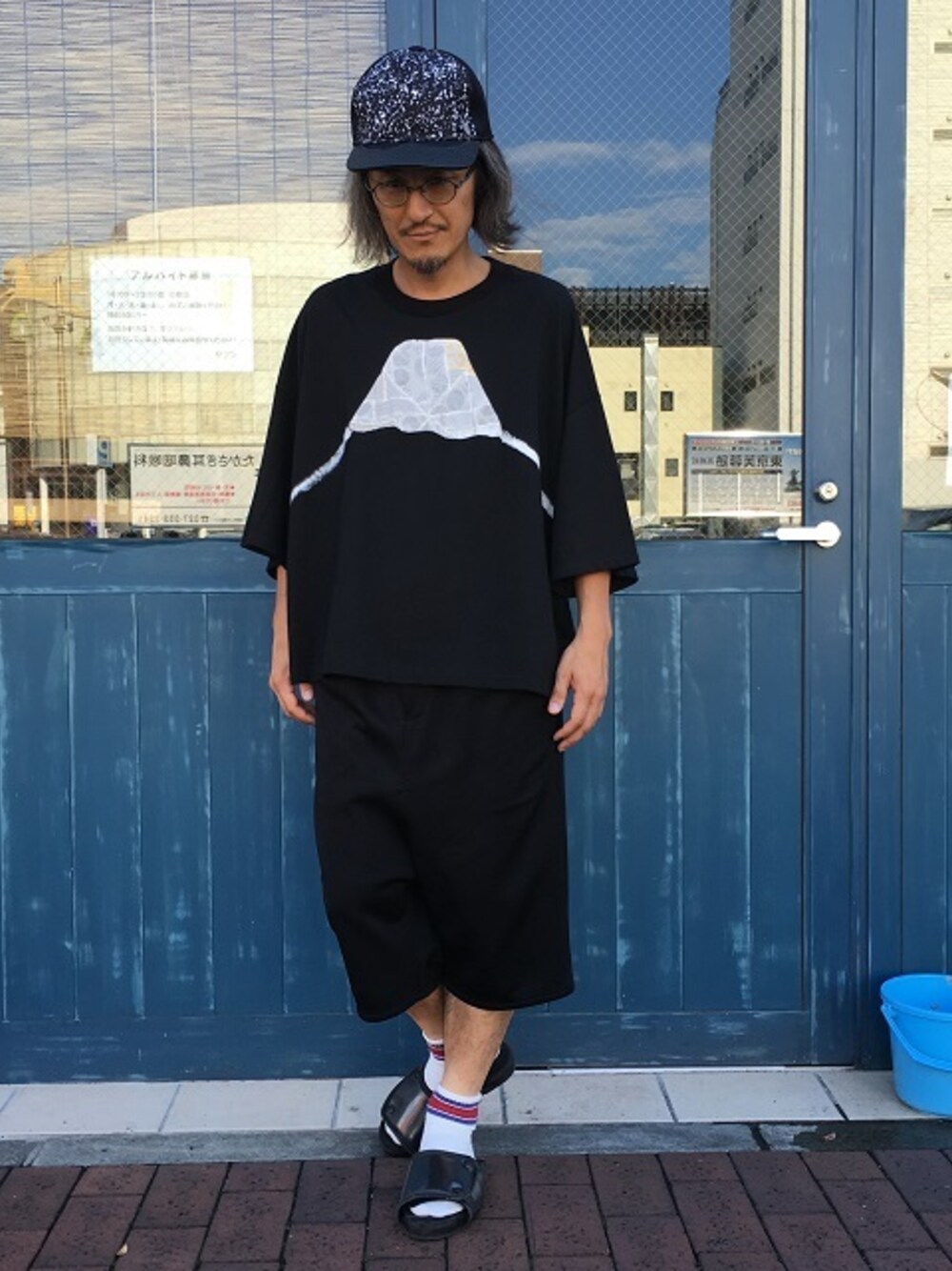 フリスタさんの「gilet　富士山BIG Tシャツ(ブラック)（gilet）」を使ったコーディネート