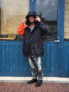 「アイテム（ナイロンジャケット）」を使った、フリスタさん（メンズ・173cm・40代）の冬コーディネート