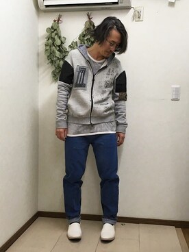 「gilet（ジレ）のアイテム」を使った、フリスタさん（メンズ・173cm）の冬コーディネート
