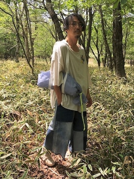 「sneeuw（スニュウ）のアイテム」を使った、フリスタさん（メンズ・173cm）の夏コーディネート