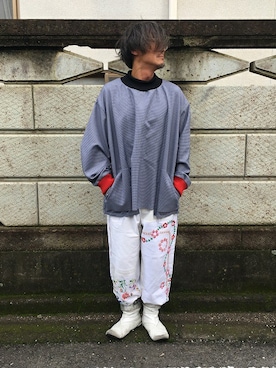 「YEAH RIGHT!!（イェーライト）のアイテム」を使った、フリスタさん（メンズ・173cm）の冬コーディネート