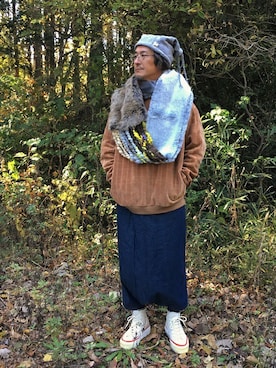 「sneeuw（スニュウ）のアイテム」を使った、フリスタさん（メンズ・173cm）の冬コーディネート