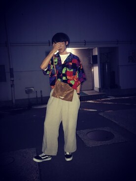 「COOTIE PRODUCTIONS（クーティープロダクションズ）のアイテム（バッグ）」を使った、しゅーやさん（メンズ・174cm）の夏コーディネート