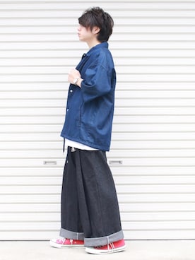 「Daniel Wellington（ダニエルウェリントン）の販売終了クラシックペティット アッシュフィールド32mm（アナログ腕時計）」を使った、きょー。さん（メンズ・165cm）の秋コーディネート