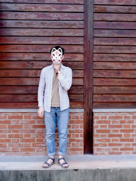 「アイテム（腕時計、ブラウン系）」を使った、JJ Fuさん（メンズ・171cm）の夏コーディネート