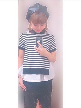 「GALLERIE（ギャレリー）のアイテム（Tシャツ/カットソー）」を使った、xx73_aoiiiさん（レディース・160cm）の春コーディネート