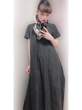 「DHOLIC（ディーホリック）のアイテム（ストール/ショール）」を使った、xx73_aoiiiさん（レディース・160cm）の春コーディネート