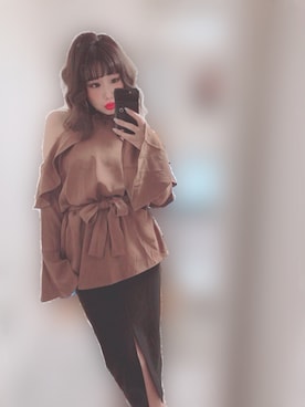 「GALLERIE（ギャレリー）のアイテム（Tシャツ/カットソー）」を使った、xx73_aoiiiさん（レディース・160cm）の春コーディネート