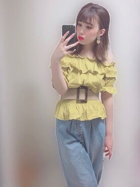 「GALLERIE（ギャレリー）のアイテム（Tシャツ/カットソー）」を使った、xx73_aoiiiさん（レディース・160cm）の夏コーディネート