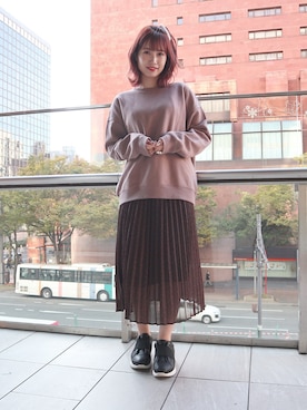 朝長美桜さん(レディース・154cm)の秋コーディネート