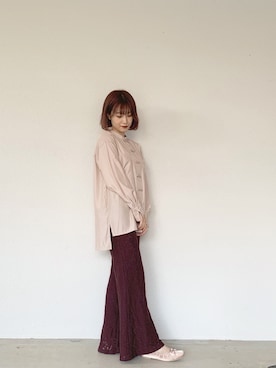 「ラブアンドピース2020」｜「アイテム（バレエシューズ）」を使った、朝長美桜さん（レディース・154cm）の秋コーディネート