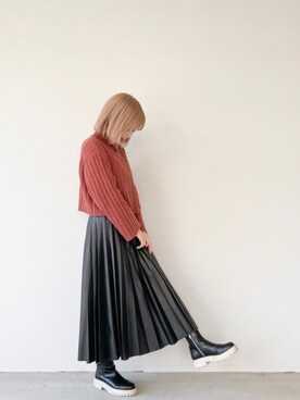 朝長美桜さん(レディース・154cm)の冬コーディネート