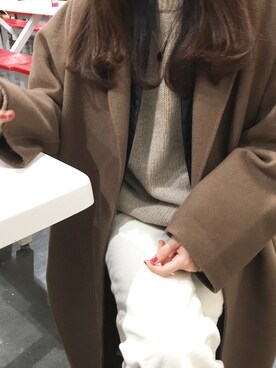 「AIN（エイン）のアイテム（パンツ）」を使った、レ イさん（レディース・155cm）の冬コーディネート