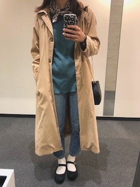 「SEVENDAYS=SUNDAY（セブンデイズサンデイ）のアイテム（ステンカラーコート）」を使った、m .さん（レディース・159cm）の春コーディネート
