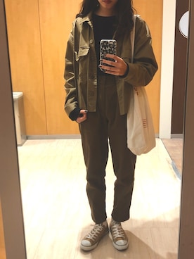 「FORK&SPOON」｜「アイテム（ミリタリージャケット）」を使った、m .さん（レディース・160cm）の冬コーディネート