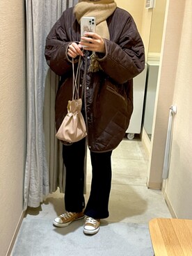 「LIAN（リアン）のアイテム（ダウンジャケット/コート）」を使った、m .さん（レディース・160cm）の冬コーディネート