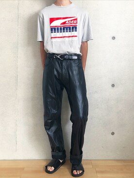 「ADER error」｜「アイテム（サンダル）」を使った、totoさん（メンズ・173cm）の夏コーディネート