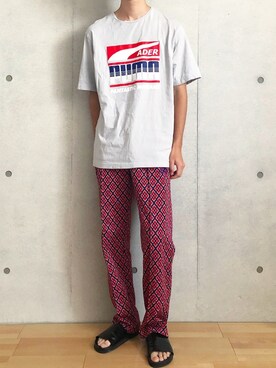 「ADER error」｜「アイテム（サンダル）」を使った、totoさん（メンズ・173cm）の夏コーディネート