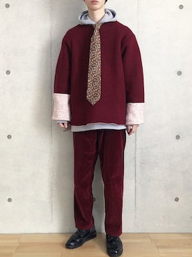 「sunsea」｜「アイテム（その他シューズ）」を使った、totoさん（メンズ・173cm）の冬コーディネート