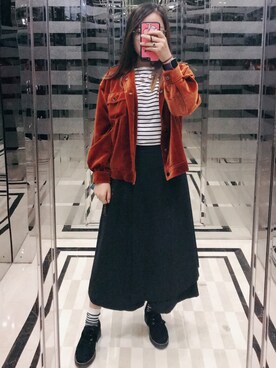 「アイテム（腕時計、パープル系）」を使った、枫糖蛋卷さん（レディース・163cm）の春コーディネート